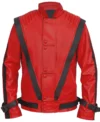 Shop Michael Jackson Thriller Red and Black Leather Jacket