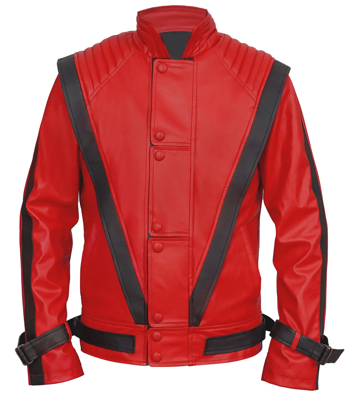 Shop Michael Jackson Thriller Red and Black Leather Jacket