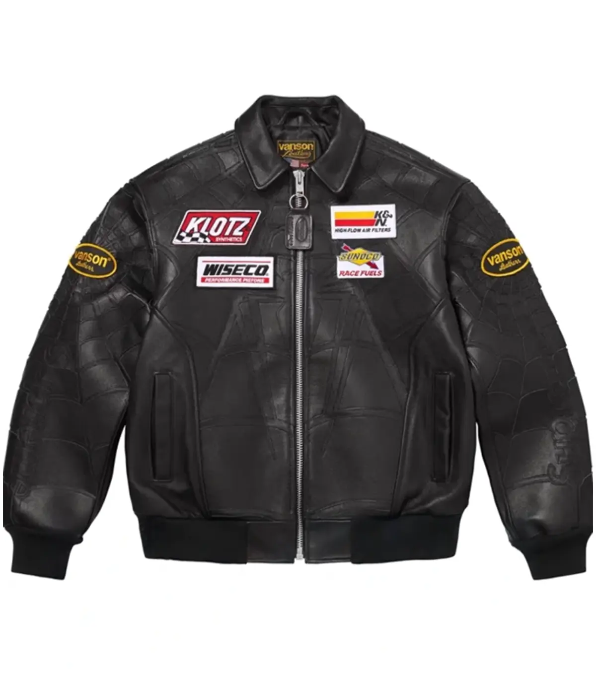 Supreme x Vanson Spider-Man Black Jacket
