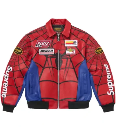 Supreme x Vanson Spider-Man Red Jacket