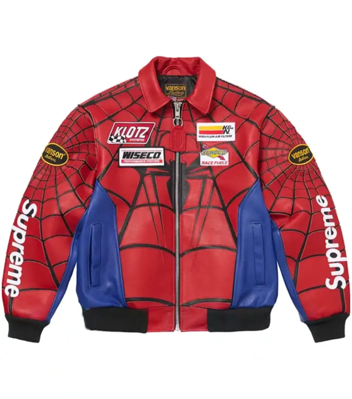 Supreme x Vanson Spider-Man Red Jacket