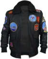 Top Gun Maverick Tom Cruise G1 Flight Brown Sherpa Bomber Leather Jacket