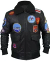 Top Gun Maverick Tom Cruise G1 Flight Brown Sherpa Bomber Leather Jacket