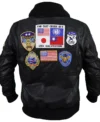 Top Gun Maverick Tom Cruise G1 Flight Brown Sherpa Bomber Leather Jacket back