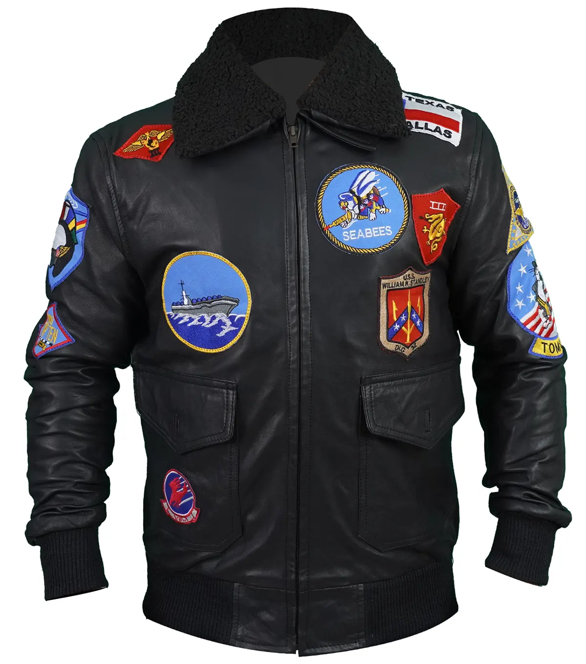 Top Gun Maverick Tom Cruise G1 Flight Brown Sherpa Bomber Leather Jacket