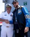 Travis Kelce NASCAR San Diego Blue Leather Jacket
