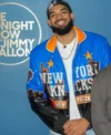 Tv Show The Tonight Show Starring Jimmy Fallon S13 Karl-Anthony Towns NY Knicks Leather Jacket Left