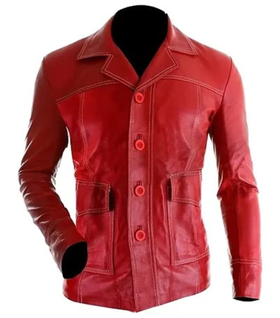 Tyler Durden fight club Signature Brad Pitt Red Jacket