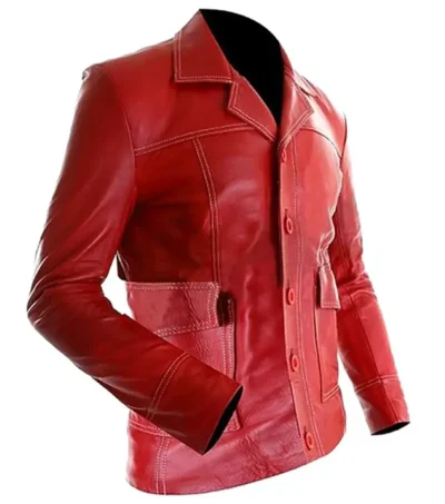 Tyler Durden fight club Signature Brad Pitt Red Jacket side