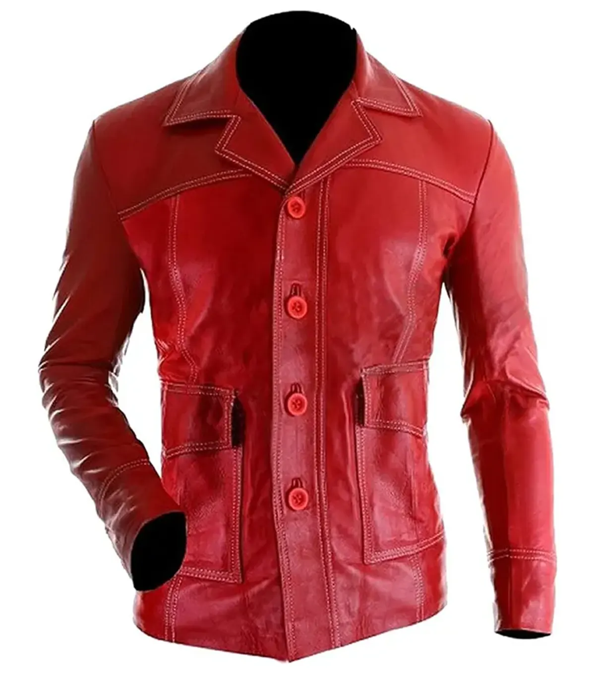 Tyler Durden fight club Signature Brad Pitt Red Jacket