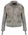 Yellowstone 1883 Ennis Fringe Khaki Suede Leather Jacket