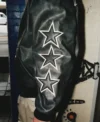 2026 Adidas X Disney Mickey Mouse Where Dreams Come True Black Hooded Leather Jacket Sleeve Closeup