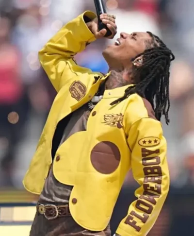 2026 FIFA World Cup Closing Ceremony Swae Lee Leather Flowerboy Jacket Right