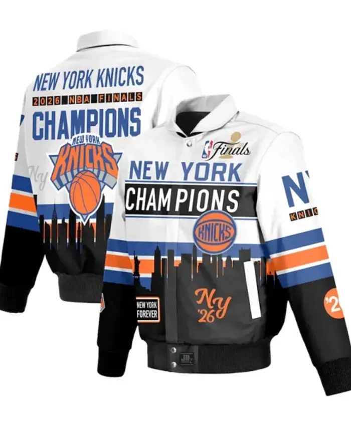 2026 NY Knicks Champions Leather Jacket