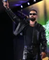 2026 New York City Fanatics Fest Seth Rollins Black Leather Jacket Front
