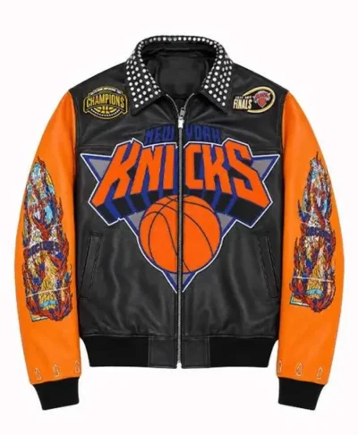 2026 New York Knicks Championship Leather Jacket