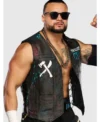 2026 TNA World Champion Wrestler Mike Santana The Illest Black Leather Vest Right