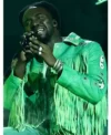 58th Annual CMA Awards 2026 American Singer Shaboozey Green Leather Fringe Jacket Closeup