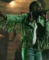 58th Annual CMA Awards 2026 American Singer Shaboozey Green Leather Fringe Jacket Right