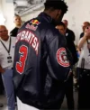 AJ Dybantsa Red Bull x Jeff Hamilton Black Leather Jacket Sale