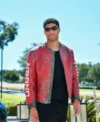Achraf Hakimi Under Armour x 424 Red Leather Jacket For Men and Women