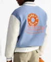 Actor Ryan Gosling 2026 Randy’s Donuts Blue and White Varsity Jacket Back