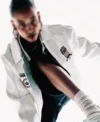 Adidas Originals x Avirex White Leather Jacket Front
