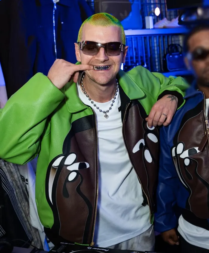 Adidas Originals x Ferg and Friends Party 2026 Asap Ferg Artwork Custom Leather Jacket Closeup