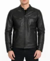 Athletic Build Leather Biker Jacket Full Grain