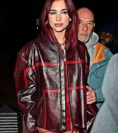 BRIT Awards 2024 Dua Lipa Leather Jacket
