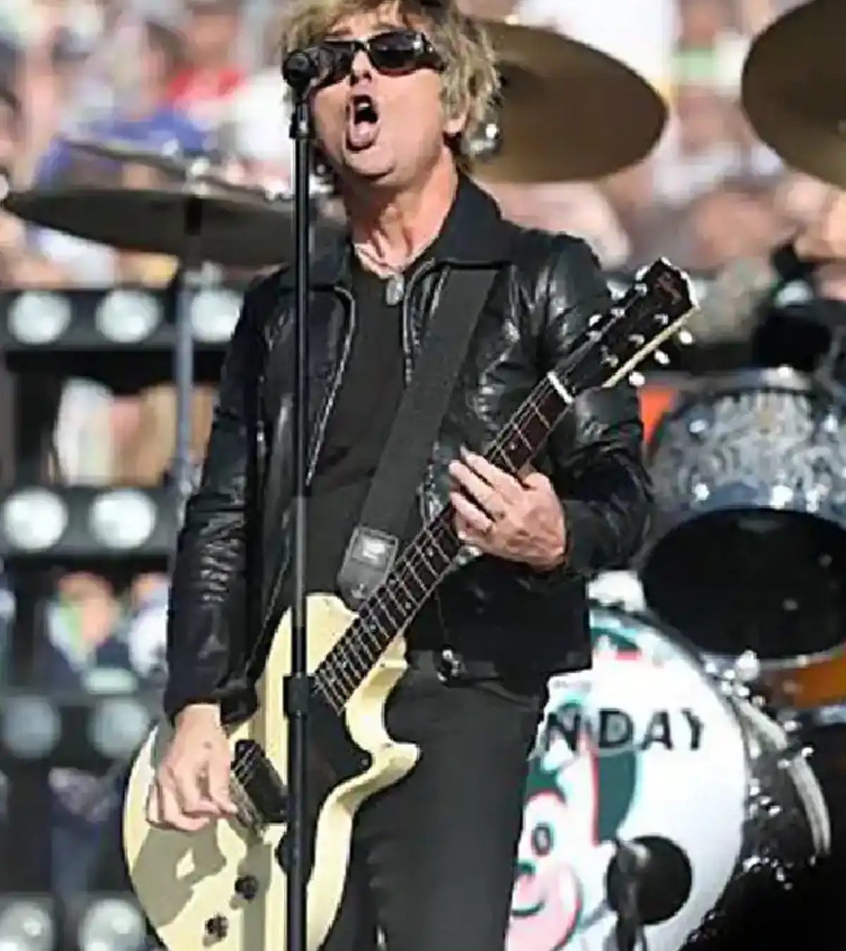 Billie Joe Armstrong Super Bowl LX Green Day Black Leather Jacket For Men