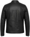 Black Athletic Fit Full Grain Leather Biker Jacket