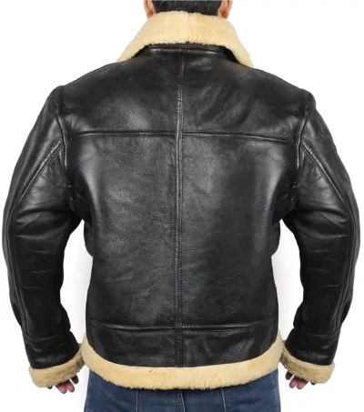 Black Men’s Leather Jacket with Thick Lining