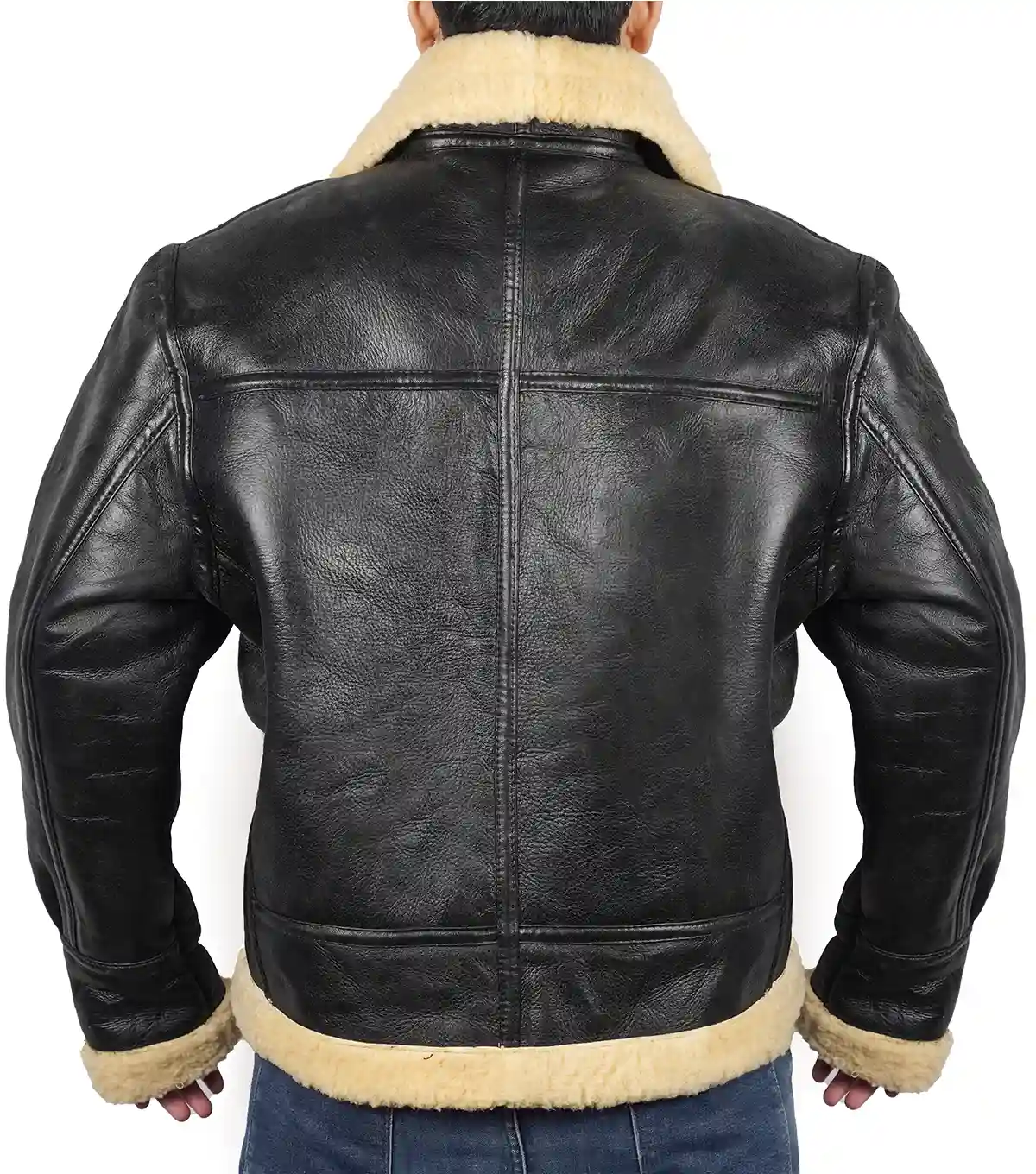 Black Men’s Leather Jacket with Thick Lining