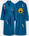 Blue Bee and Beehive Chenille Bathrobe