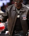 Boosie Badazz Chicago Bulls v Atlanta Hawks Brown Leather Jacket