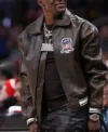 Boosie Badazz Chicago Bulls v Atlanta Hawks Brown Leather Jacket For Men
