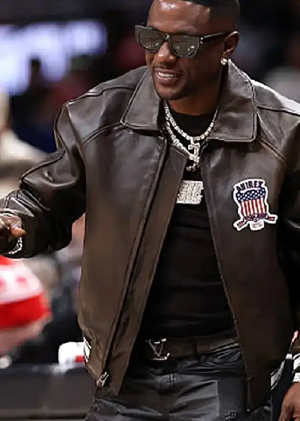 Boosie Badazz Chicago Bulls v Atlanta Hawks Brown Leather Jacket