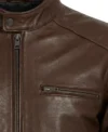 Brown Full Grain Athletic Build Motorcycle Leather Jacket