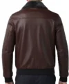 Brown Men’s Shearling Leather Jacket with Thick Lining