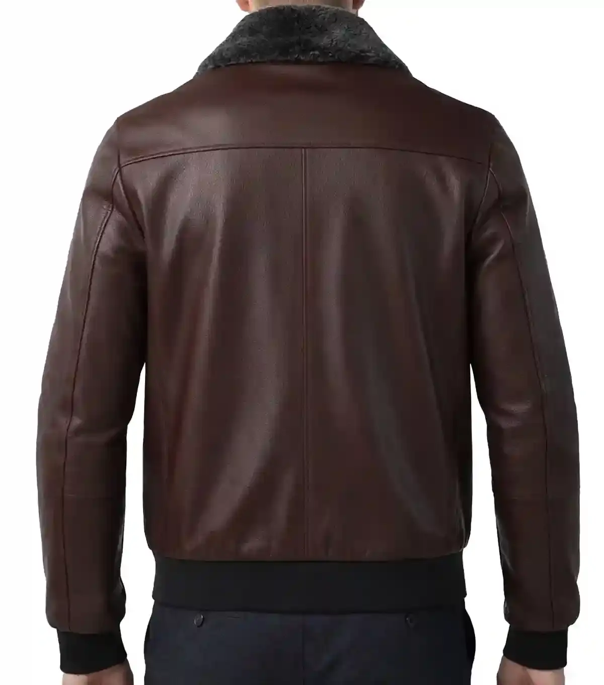 Brown Mens Shearling Leather Jacket with Thick Lining