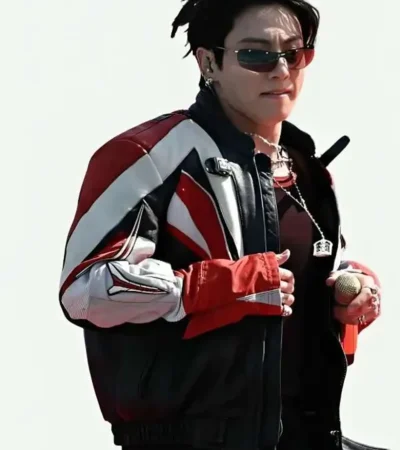 Buy BTS Jungkook FIFA World Cup 2026 Final Halftime Show Racing Leather Jacket For Sale