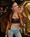 Buy Cathy Kelley Fanatics Fest 2026 Brown Leather Jacket For Sale