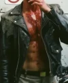 Buy Charles Melton Movie Her Private Hell 2026 Private K Black Leather Biker Jacket For Sale