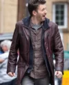 Buy Chris Evans Red One Brown Leather Jacket For Sale
