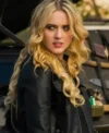 Buy Claire Novak Supernatural TV Series Kathryn Newton Black Leather Bomber Jacket For Sale