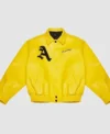 Buy DONCARE AFGK Ferrari Yellow Bomber Leather Jacket For Sale