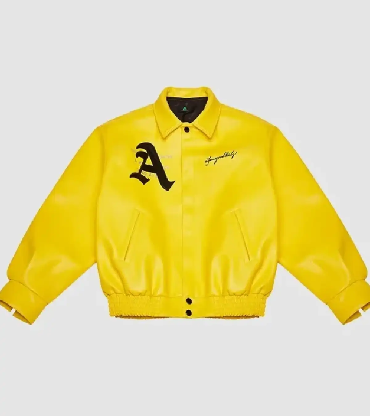 Buy DONCARE AFGK Ferrari Yellow Bomber Leather Jacket For Sale