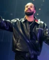 Buy Drake Amici Violente Black Bomber Leather Jacket For Sale