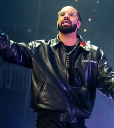 Buy Drake Amici Violente Black Bomber Leather Jacket For Sale